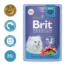 Brit Premium Пауч для котят (Телятина с морковью в желе)